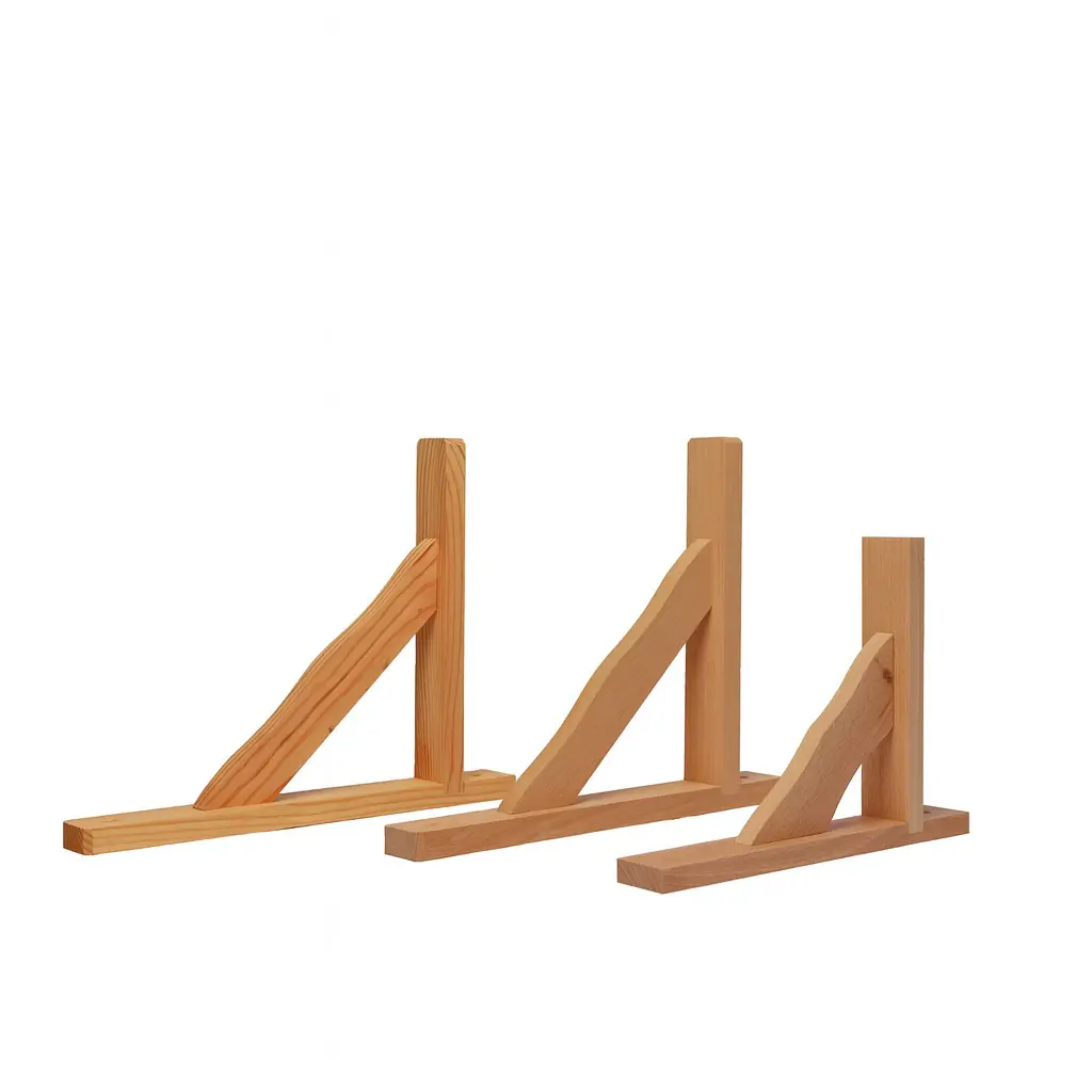 H924 wooden shelf bracket in pine, oak and beech