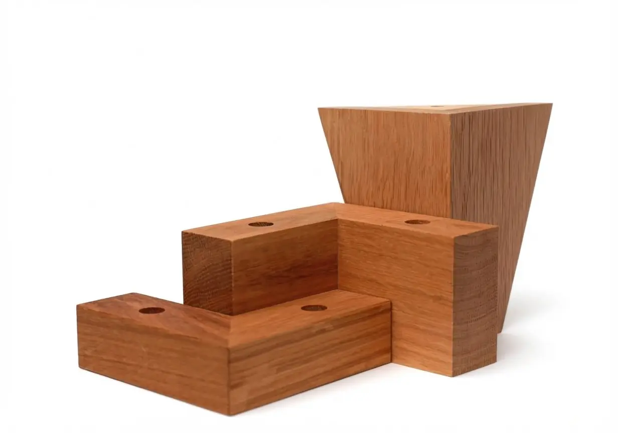 Corner wooden furniture legs made of oak