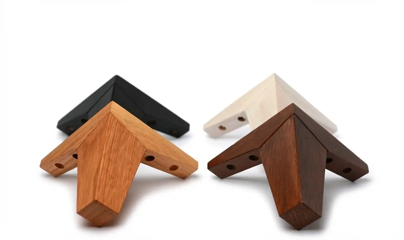 Extended corner legs in natural oak