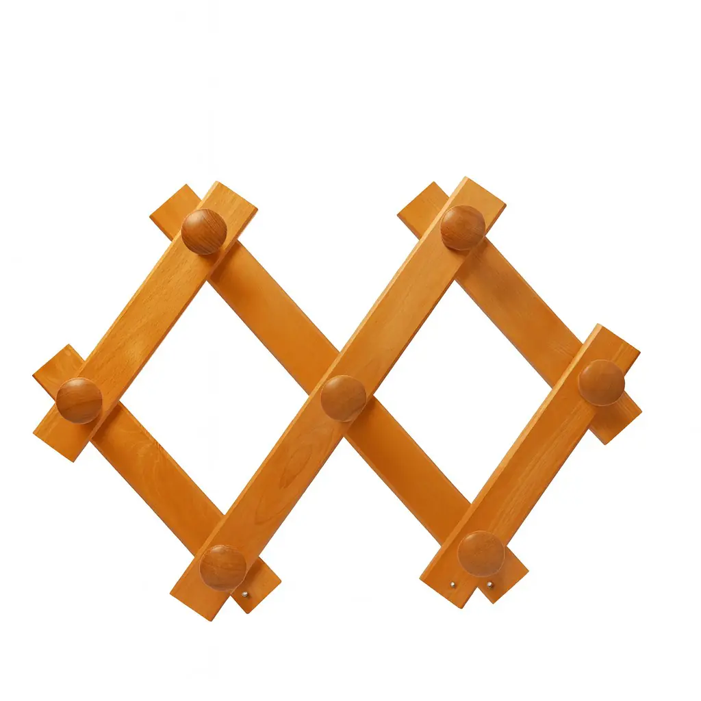 Adjustable foldable wooden wall hanger
